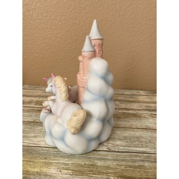 Vintage 1985 Willitts Porcelain Magical Unicorns Castle Rainbow Musical - No Box - Picture 2 of 12